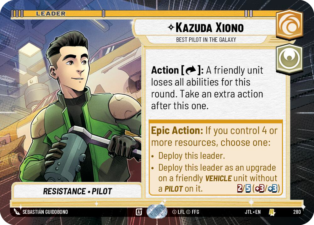 Kazuda Xiono, Best Pilot in the Galaxy, Jump to Lightspeed Card Art