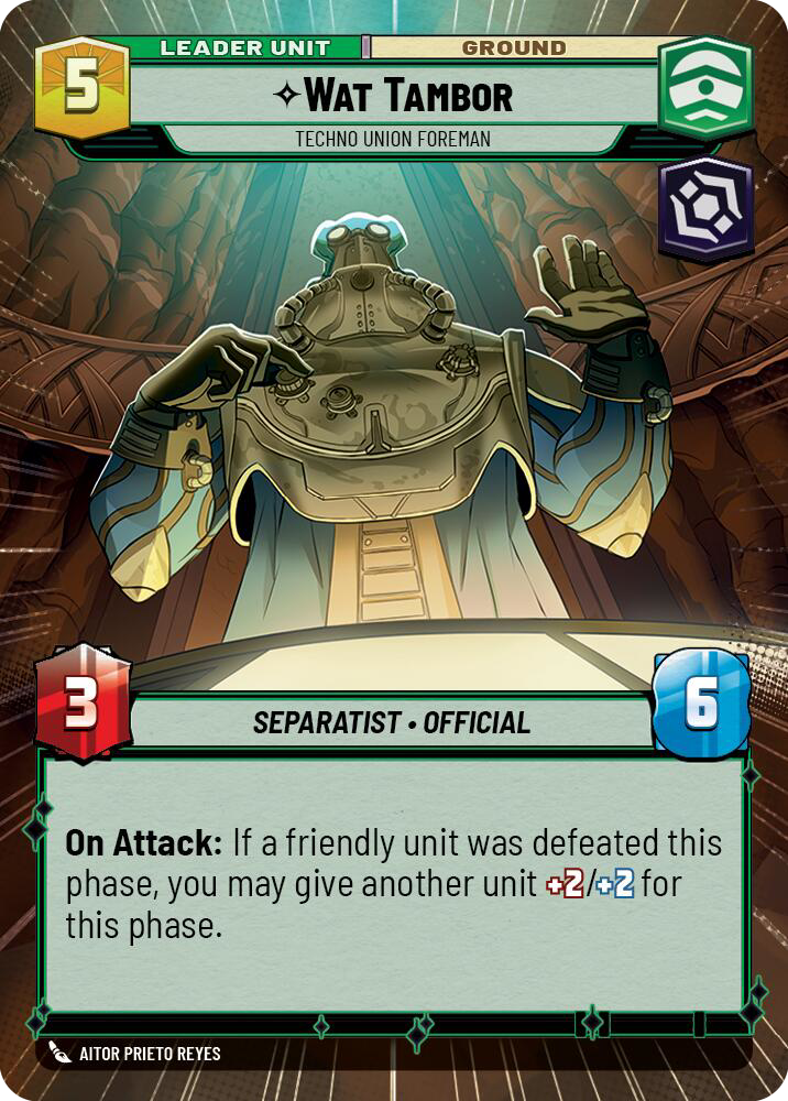 Wat Tambor, Techno Union Foreman, Twilight of the Republic Card Art