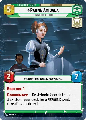 Padmé Amidala, Serving the Republic, Twilight of the Republic Card Art