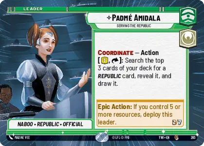 Padmé Amidala, Serving the Republic, Twilight of the Republic Card Art