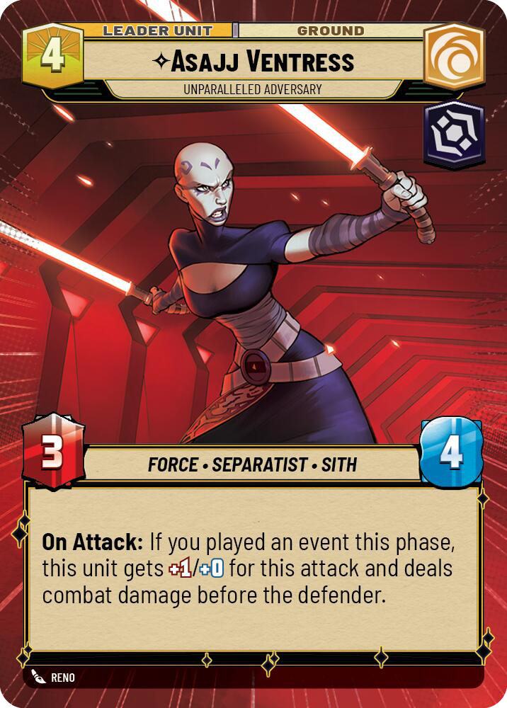 Asajj Ventress, Unparalleled Adversary, Twilight of the Republic Card Art