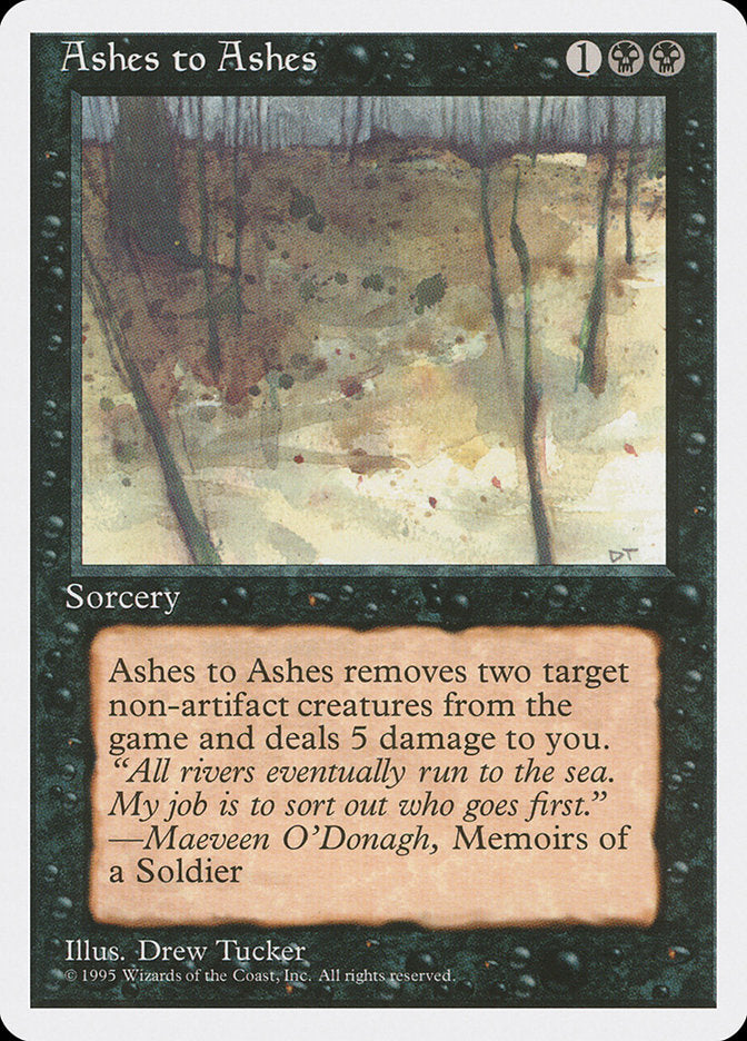 Ashes to Ashes, Fourth edition Card Art