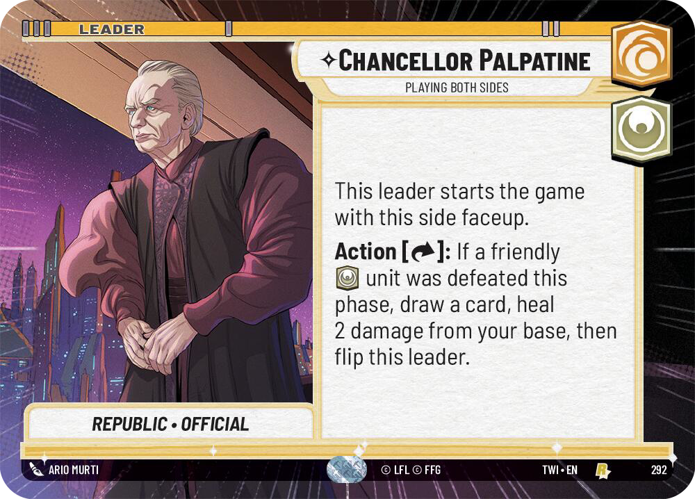 Chancellor Palpatine, Playing Both Sides, Twilight of the Republic Card Art
