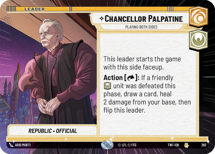 Chancellor Palpatine, Playing Both Sides, Twilight of the Republic Card Art