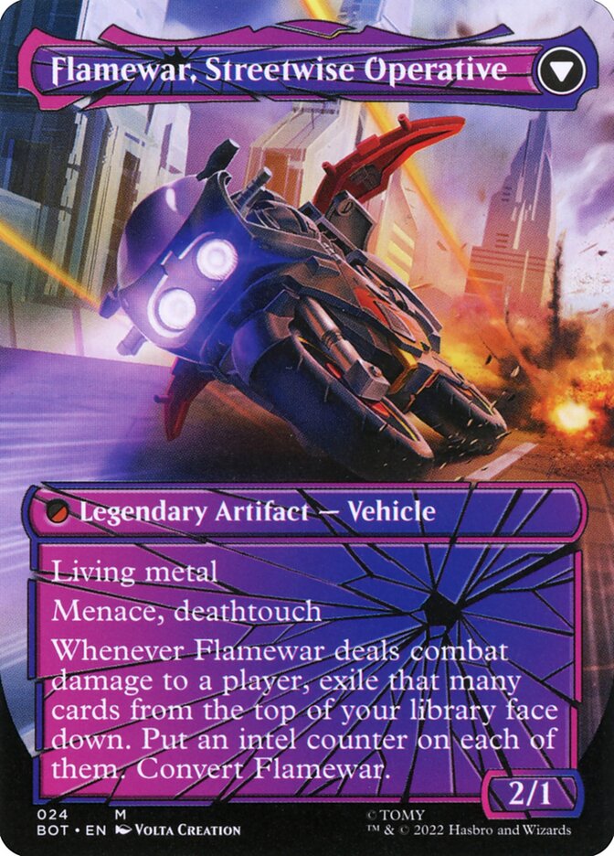 Flamewar, Brash Veteran // Flamewar, Streetwise Operative, Transformers Card Art