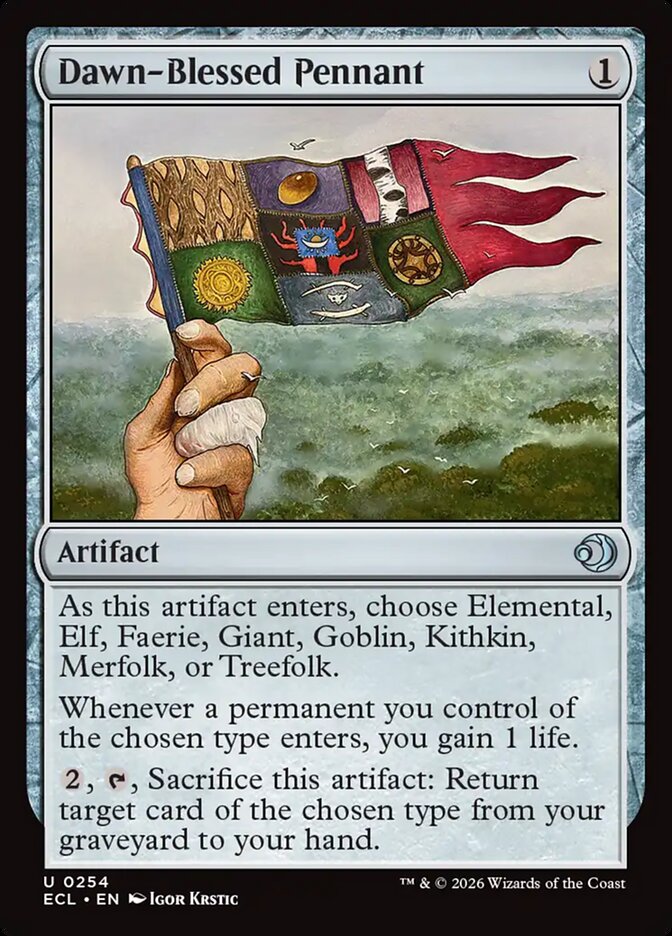 Dawn-Blessed Pennant, Lorwyn Eclipsed Card Art