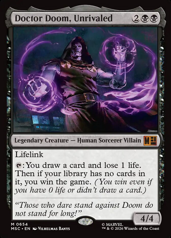 Doctor Doom, Unrivaled, Marvel Super Heroes Commander Card Art