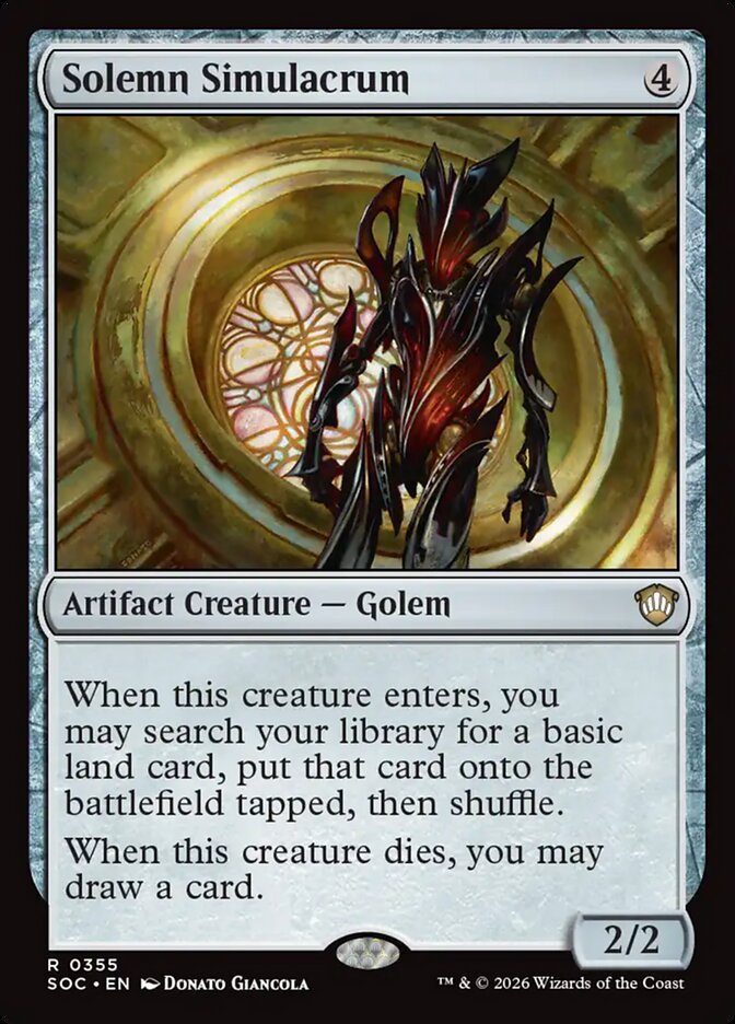 Solemn Simulacrum, Secrets Of Strixhaven Commander Card Art