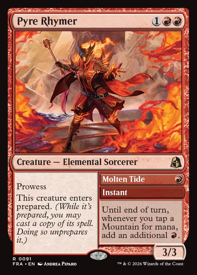 Pyre Rhymer // Molten Tide, Reality Fracture Card Art