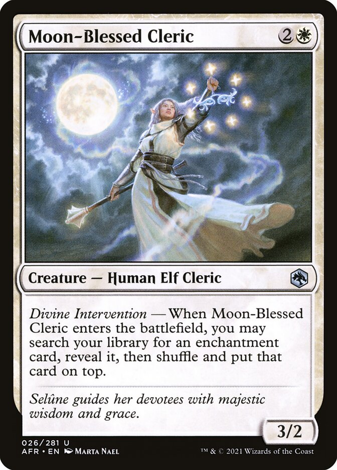Moon-Blessed Cleric, Adventures in the forgotten realms Card Art