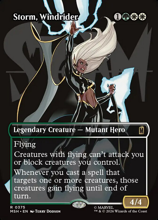 Storm, Windrider, Marvel Super Heroes Card Art