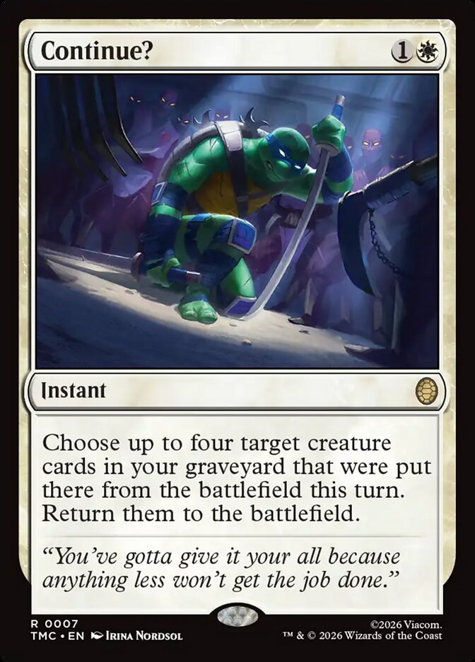Continue?, Teenage Mutant Ninja Turtles Eternal Card Art