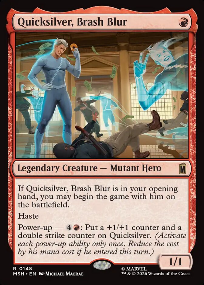 Quicksilver, Brash Blur, Marvel Super Heroes Card Art