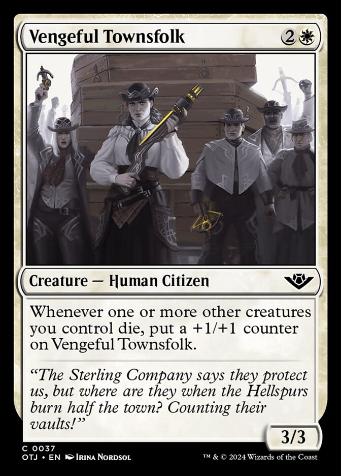 Vengeful Townsfolk, Outlaws of thunder junction Card Art