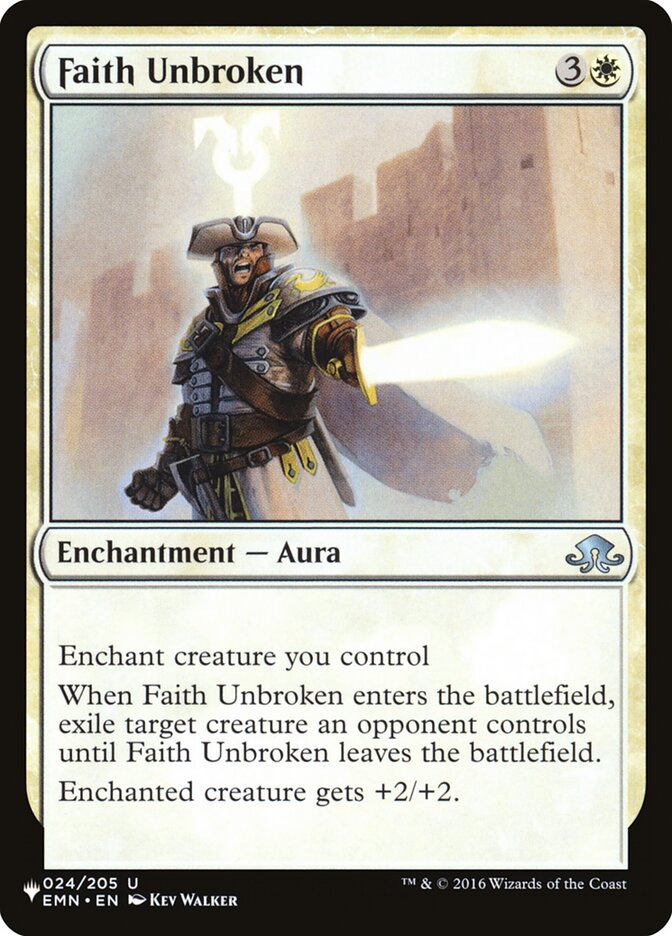 Faith Unbroken, The List Card Art