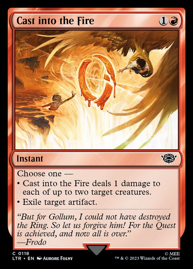 Cast into the Fire, The lord of the rings: tales of middle-earth Card Art