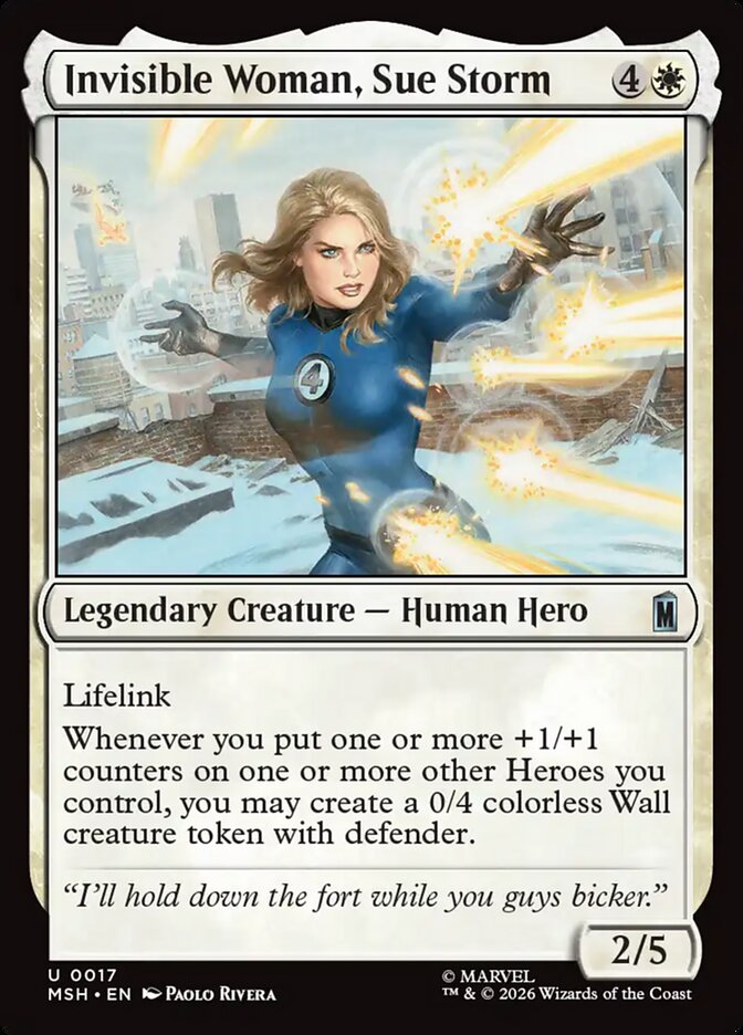 Invisible Woman, Sue Storm, Marvel Super Heroes Card Art