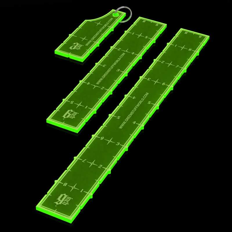 Green Stuff World - 3-6-9 Combat Ruler Pack – Fluor Green