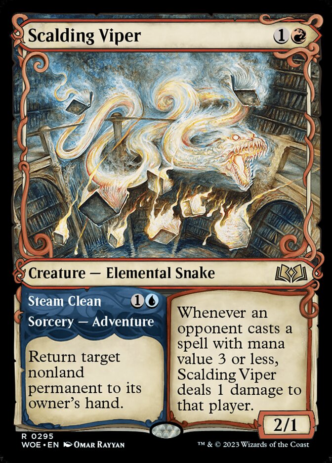 Scalding Viper // Steam Clean, Wilds Of Eldraine Card Art