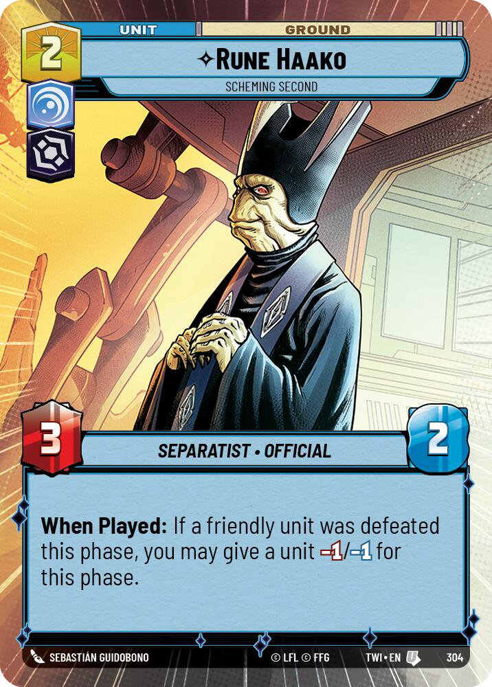 Rune Haako, Scheming Second, Twilight of the Republic Card Art