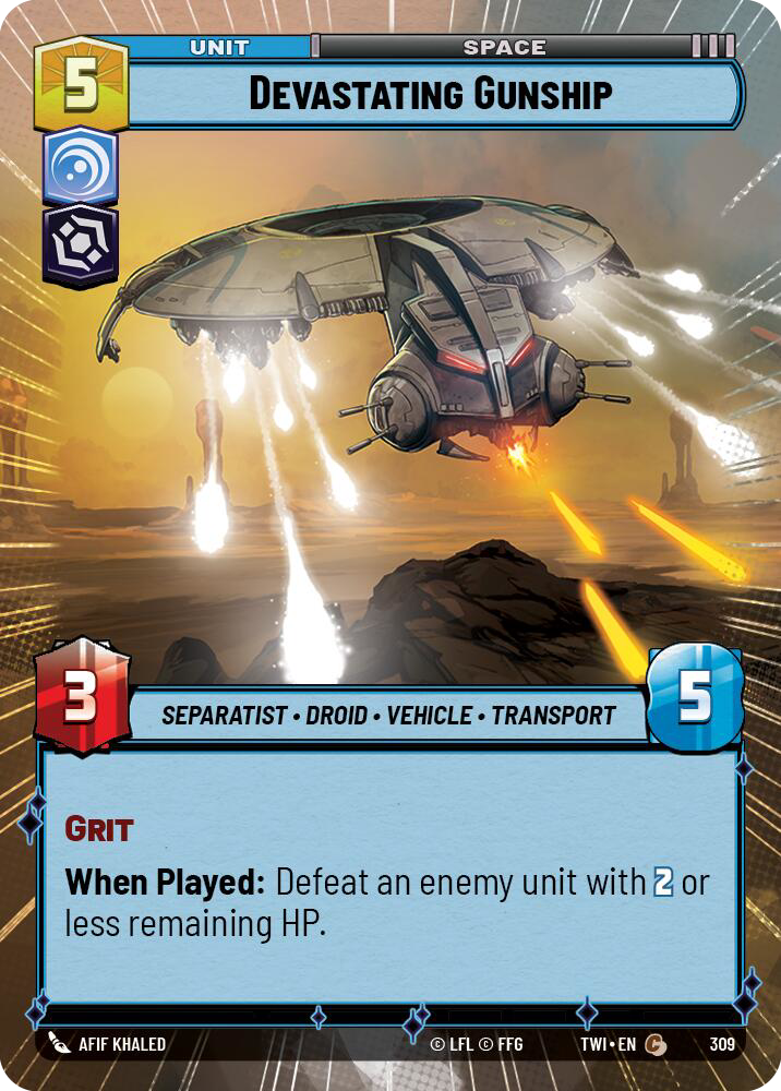 Devastating Gunship, Twilight of the Republic Card Art