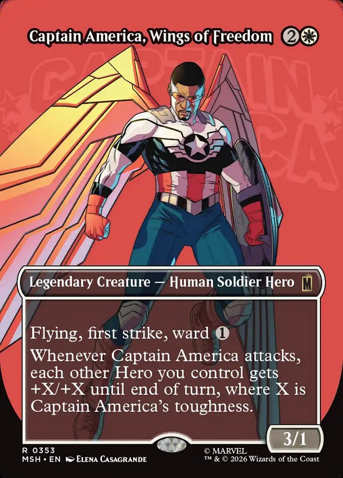Captain America, Wings of Freedom, Marvel Super Heroes Card Art