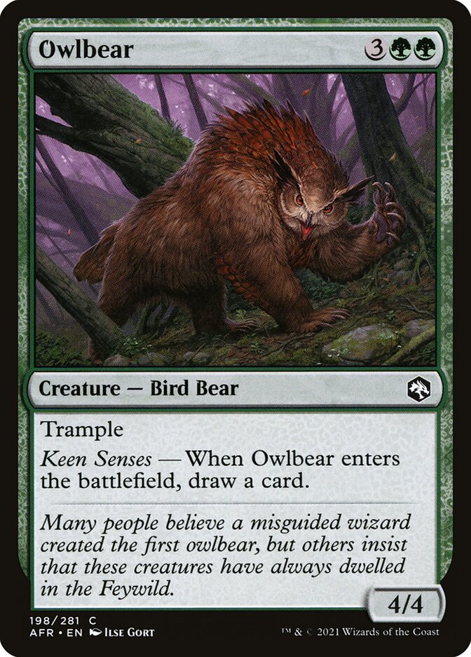 Owlbear, Adventures in the forgotten realms Card Art