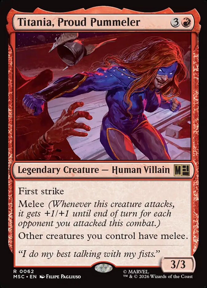 Titania, Proud Pummeler, Marvel Super Heroes Commander Card Art