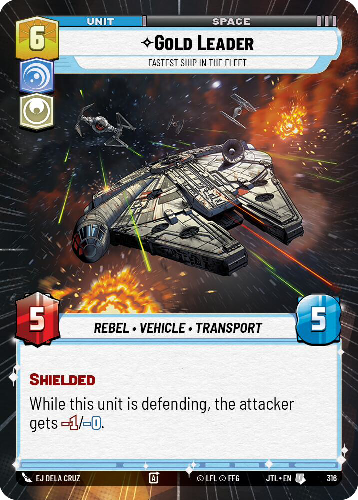 Gold Leader, Fastest Ship in the Fleet, Jump to Lightspeed Card Art