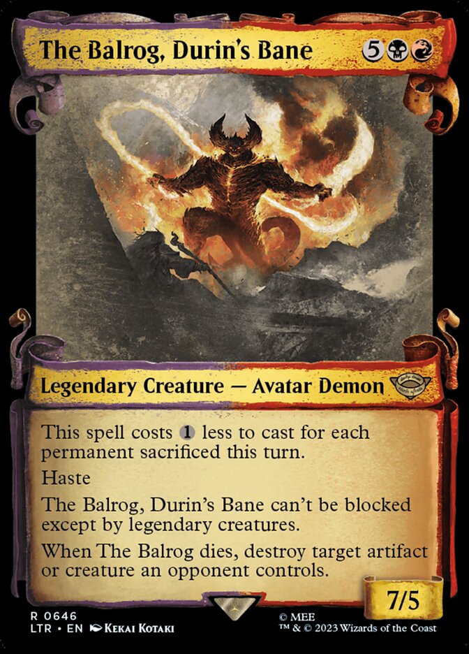 The Balrog, Durin's Bane, The Lord Of The Rings: Tales Of Middle-Earth Card Art