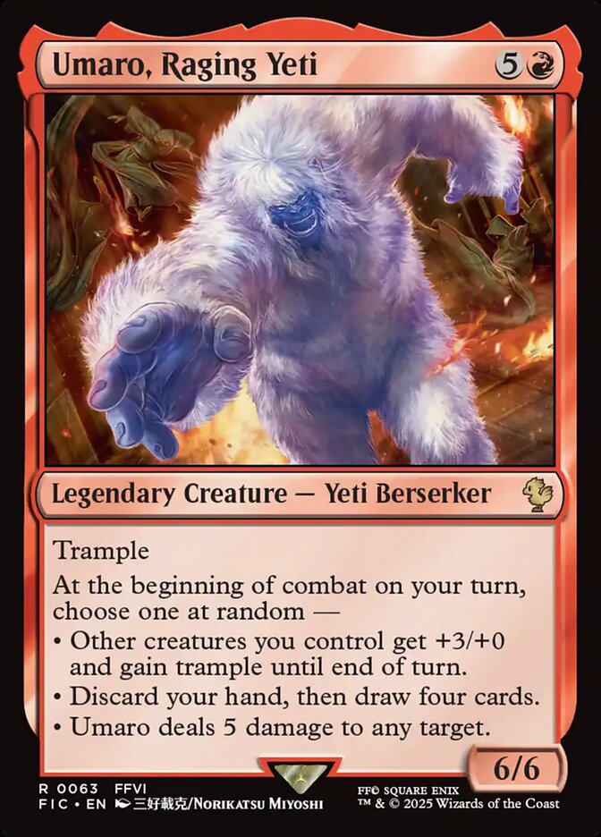 Umaro, Raging Yeti, Final fantasy commander Card Art