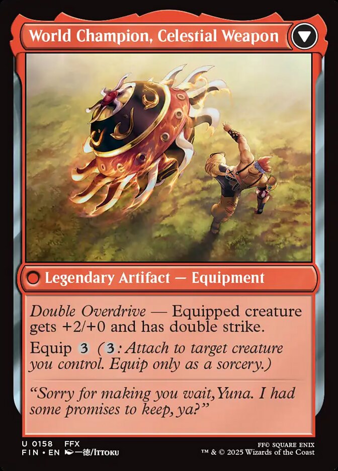 Sidequest: Play Blitzball // World Champion, Celestial Weapon, Final fantasy Card Art