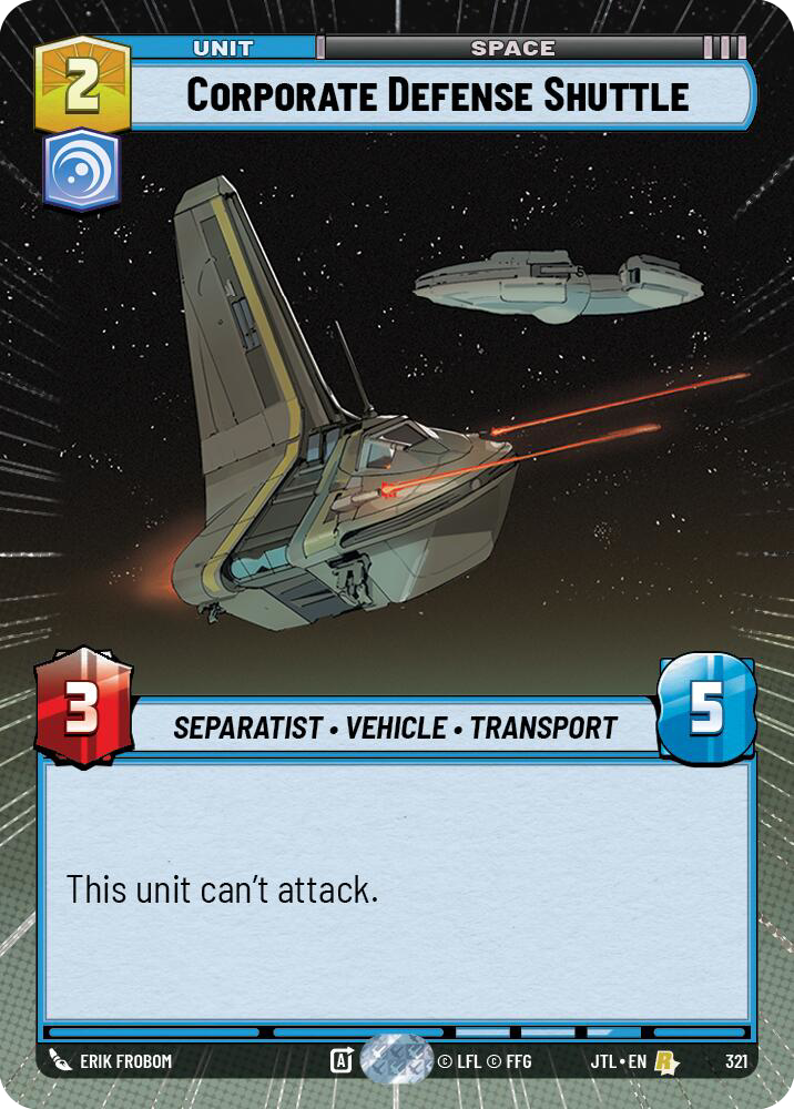 Corporate Defense Shuttle, Jump to Lightspeed Card Art