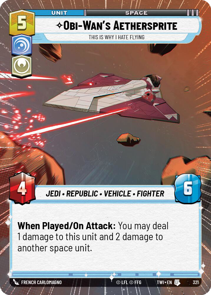 Obi-Wan's Aethersprite, This is Why I Hate Flying, Twilight of the Republic Card Art