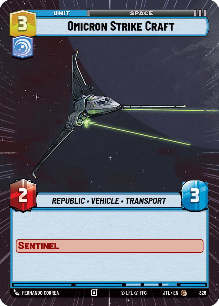Omicron Strike Craft, Jump to Lightspeed Card Art