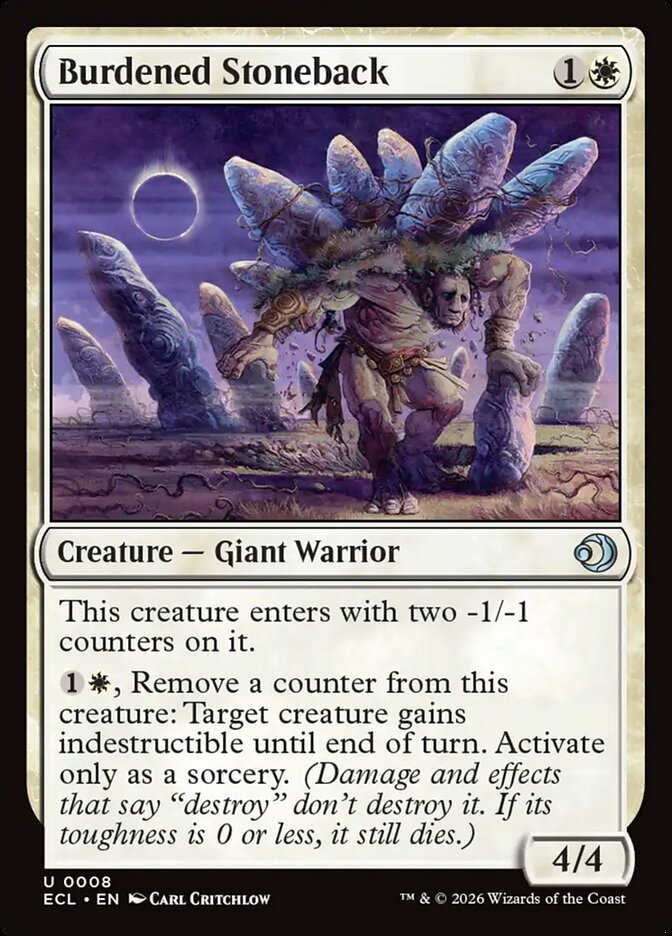 Burdened Stoneback, Lorwyn Eclipsed Card Art