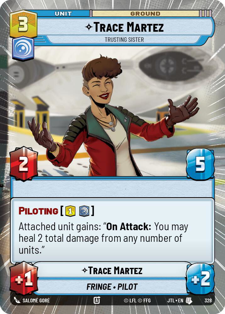 Trace Martez, Trusting Sister, Jump to Lightspeed Card Art