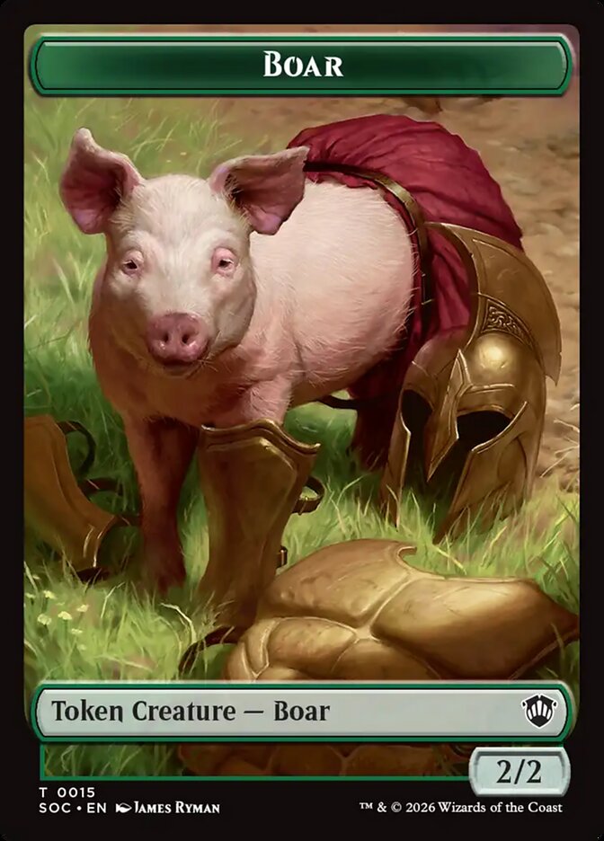 Boar, Secrets Of Strixhaven Commander Tokens Card Art