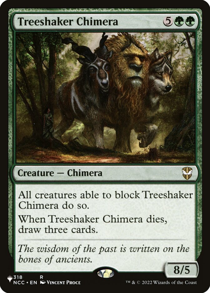 Treeshaker Chimera, The list Card Art
