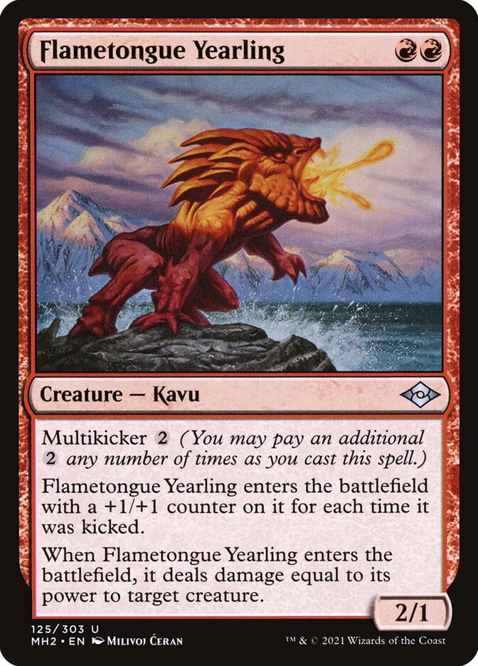 Flametongue Yearling, Modern horizons 2 Card Art