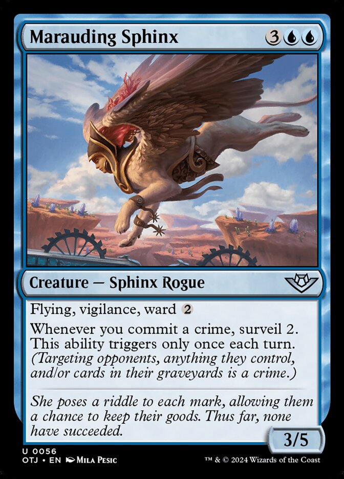 Marauding Sphinx, Outlaws of thunder junction Card Art