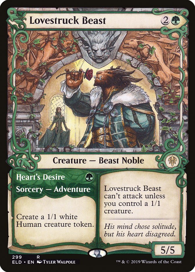 Lovestruck Beast // Heart's Desire, Throne of eldraine Card Art