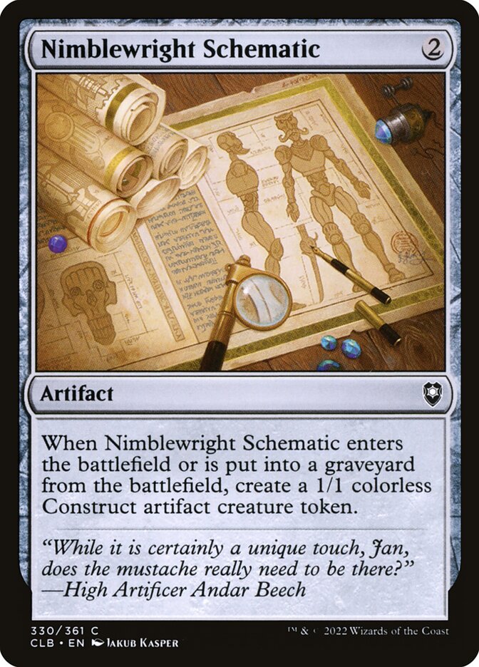 Nimblewright Schematic, Commander Legends: Battle For Baldur'S Gate Card Art