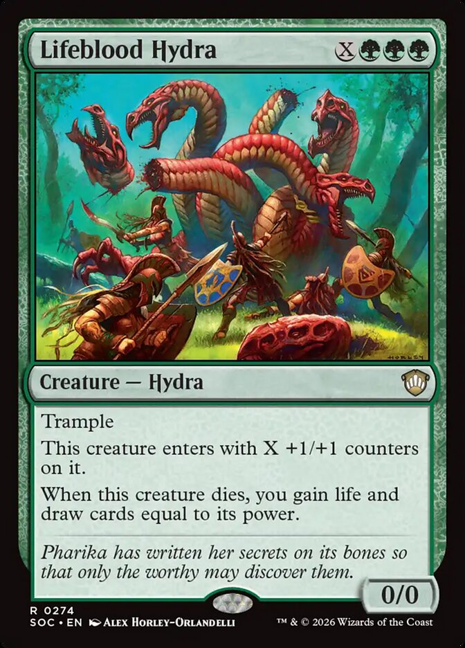 Lifeblood Hydra, Secrets Of Strixhaven Commander Card Art