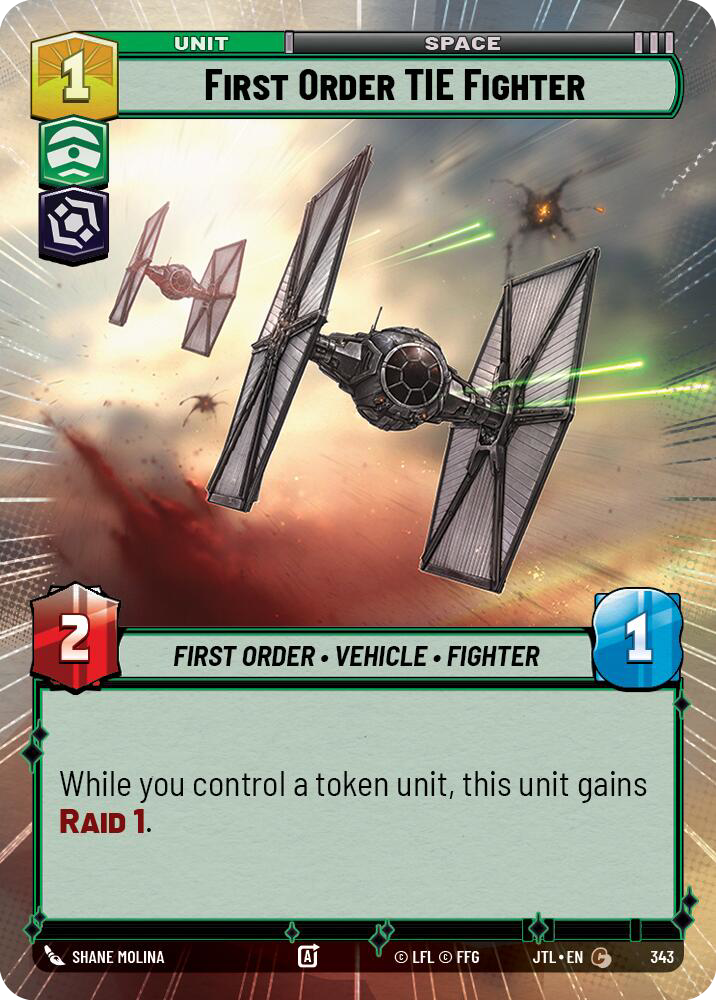 First Order TIE Fighter, Jump to Lightspeed Card Art