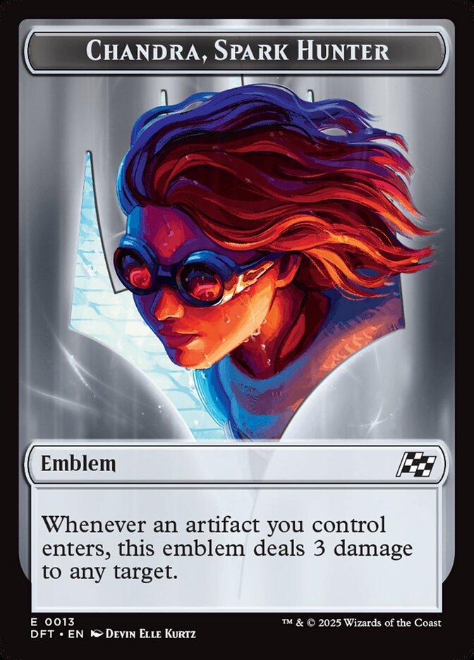 Chandra, Spark Hunter Emblem, Aetherdrift Tokens Card Art