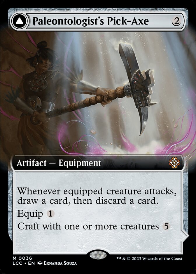 Paleontologist's Pick-Axe // Dinosaur Headdress, The lost caverns of ixalan commander Card Art