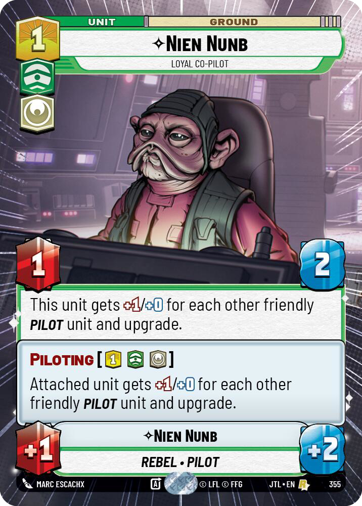Nien Nunb, Loyal Co-Pilot, Jump to Lightspeed Card Art