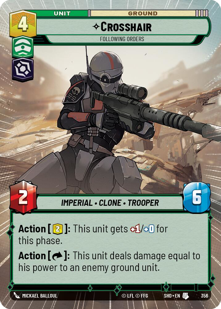 Crosshair, Following Orders, Shadows of the Galaxy Card Art