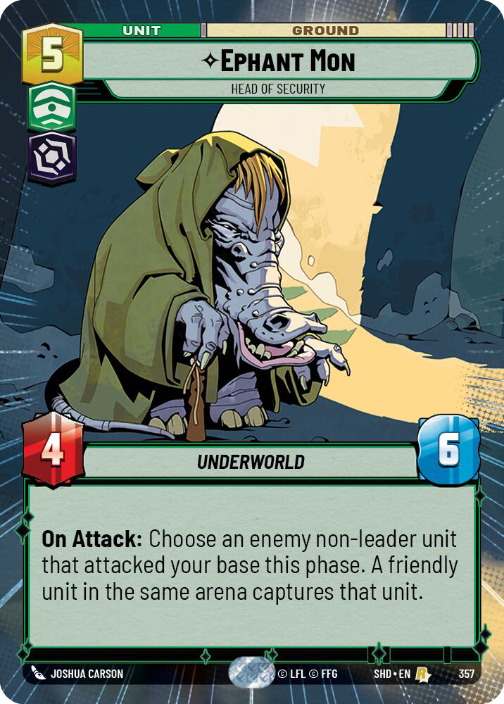 Ephant Mon, Head of Security, Shadows of the Galaxy Card Art